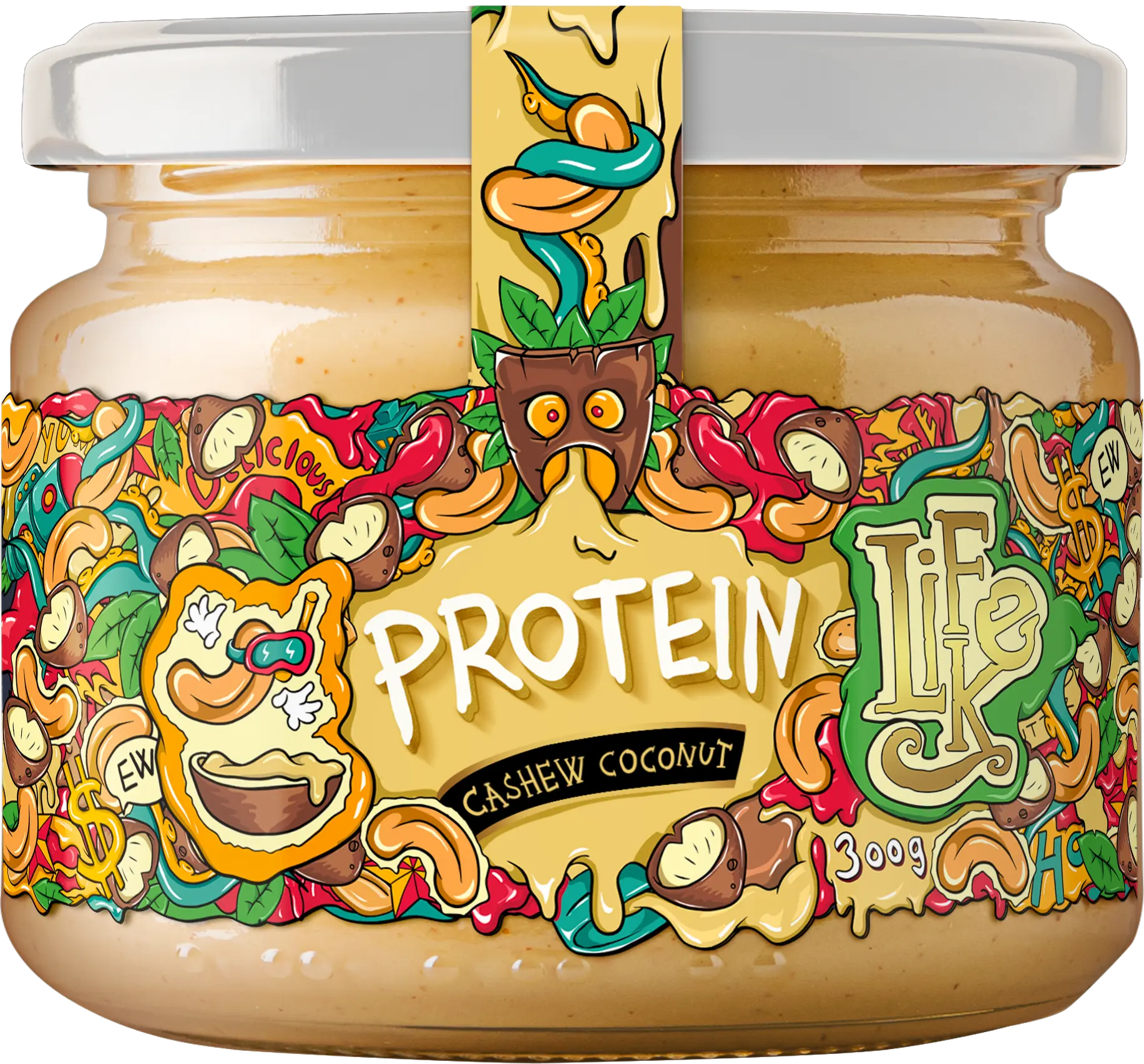 LifeLike Protein Cashew Coconut 300 g kešu-kokos-bílá čokoláda