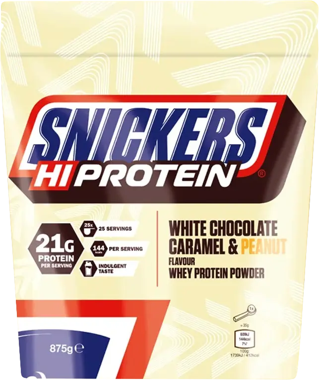 Mars Snickers White HiProtein Powder 875 g bílá čokoláda-karamel-arašíd