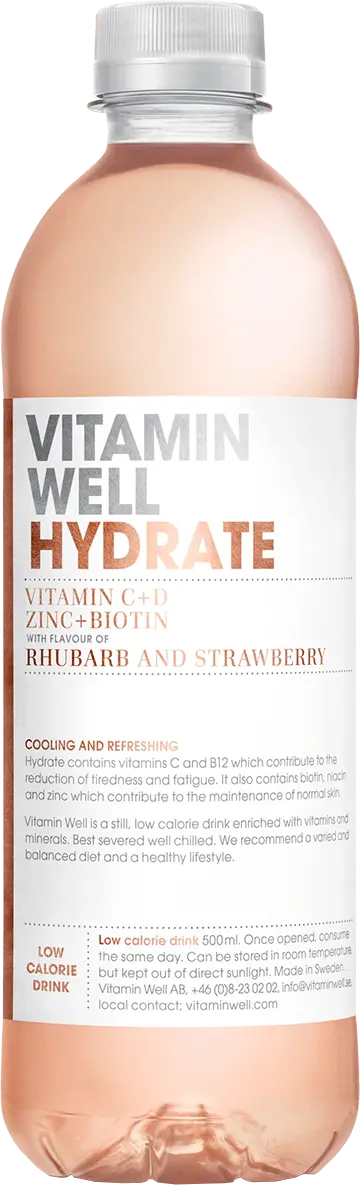 Vitamin Well Hydrate 500 ml rebarbora-jahoda