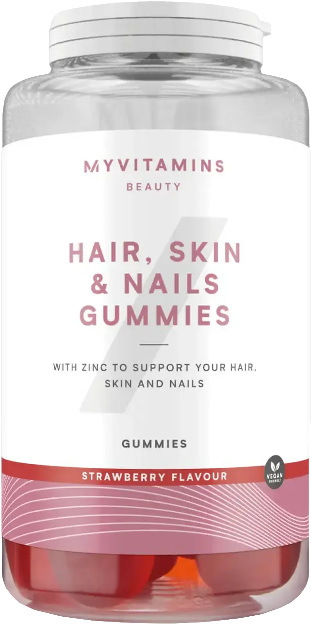 MyProtein MyVitamins Vegan Hair, Skin & Nails Gummies 60 bonbonů jahoda