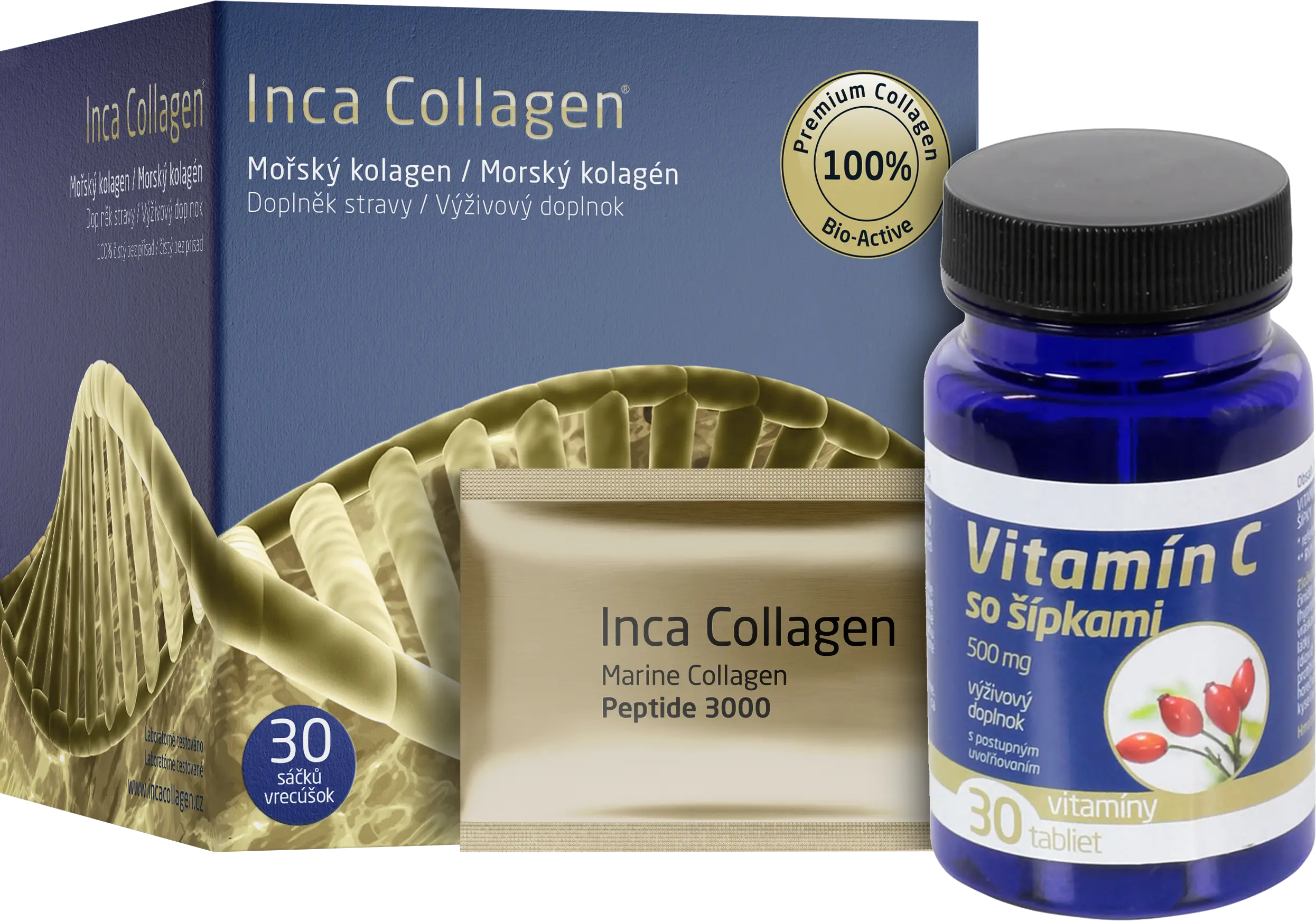 Inca Inca Collagen 30 sáčků + Vitamin C 30 tablet