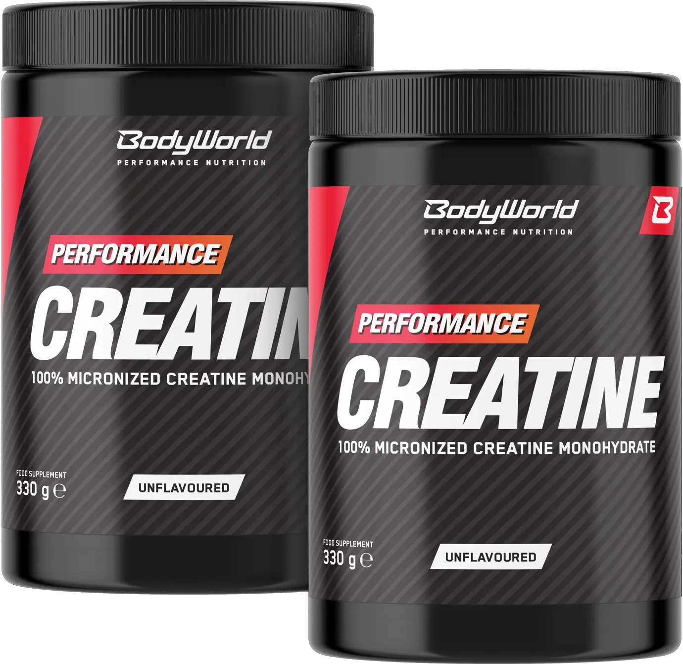 2x BodyWorld Micronized Creatine 330 g pomeranč