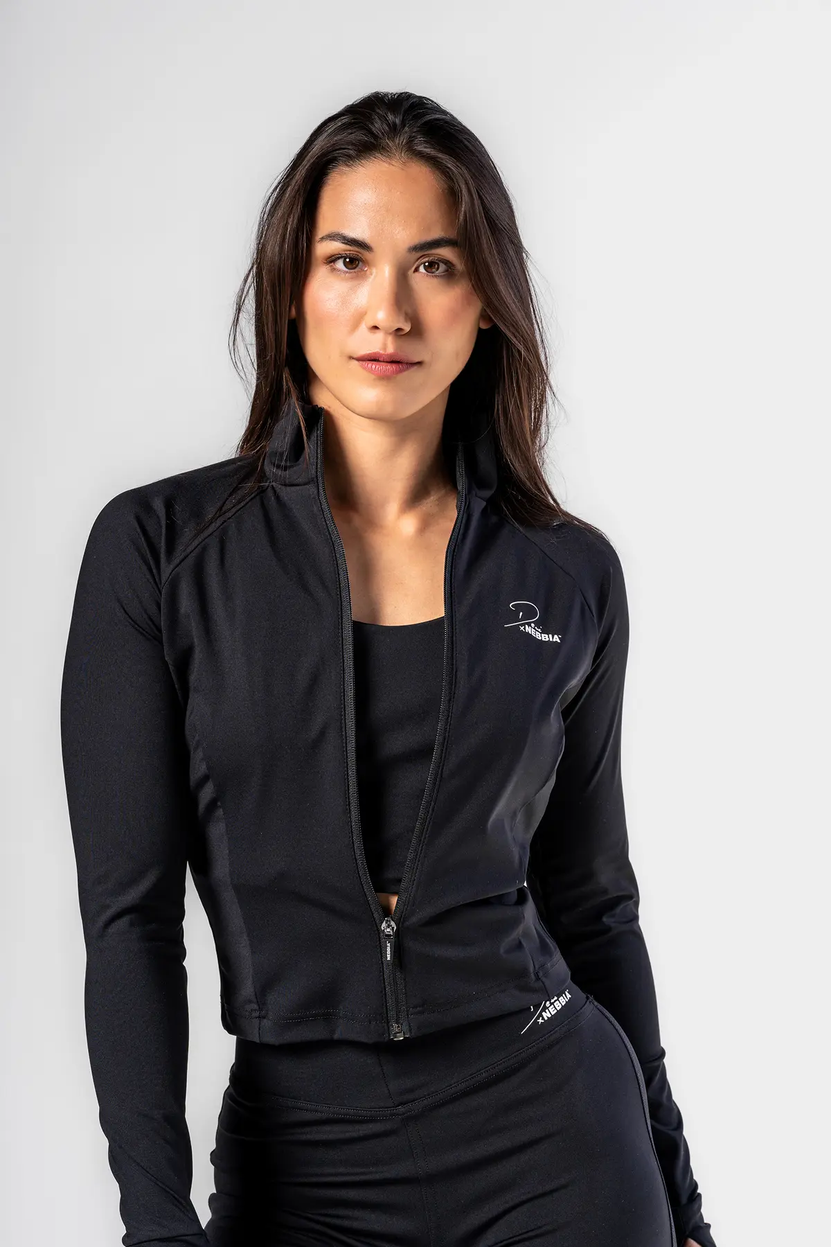 Nebbia Deni x NEBBIA Fitness tracktop na zip 314 černý