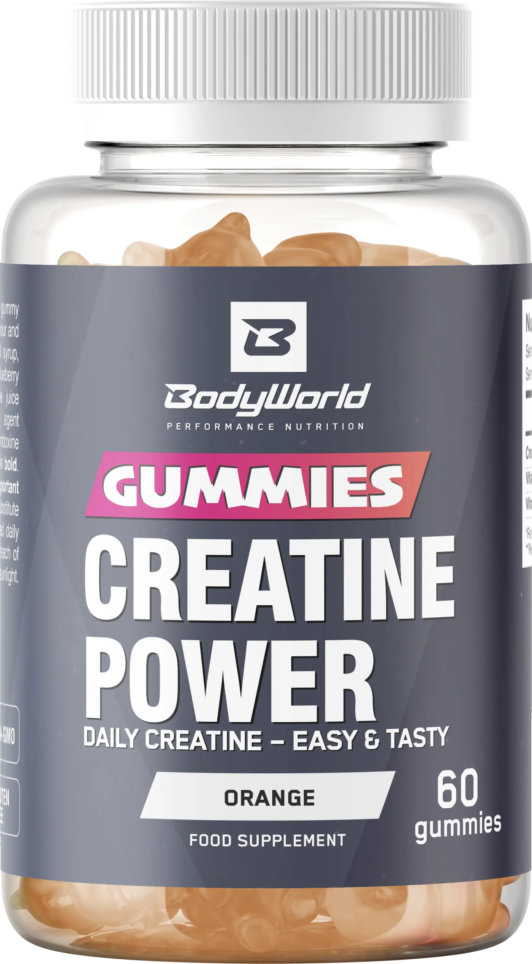 BodyWorld Creatine Power Gummies 60 gumových bonbonů pomeranč