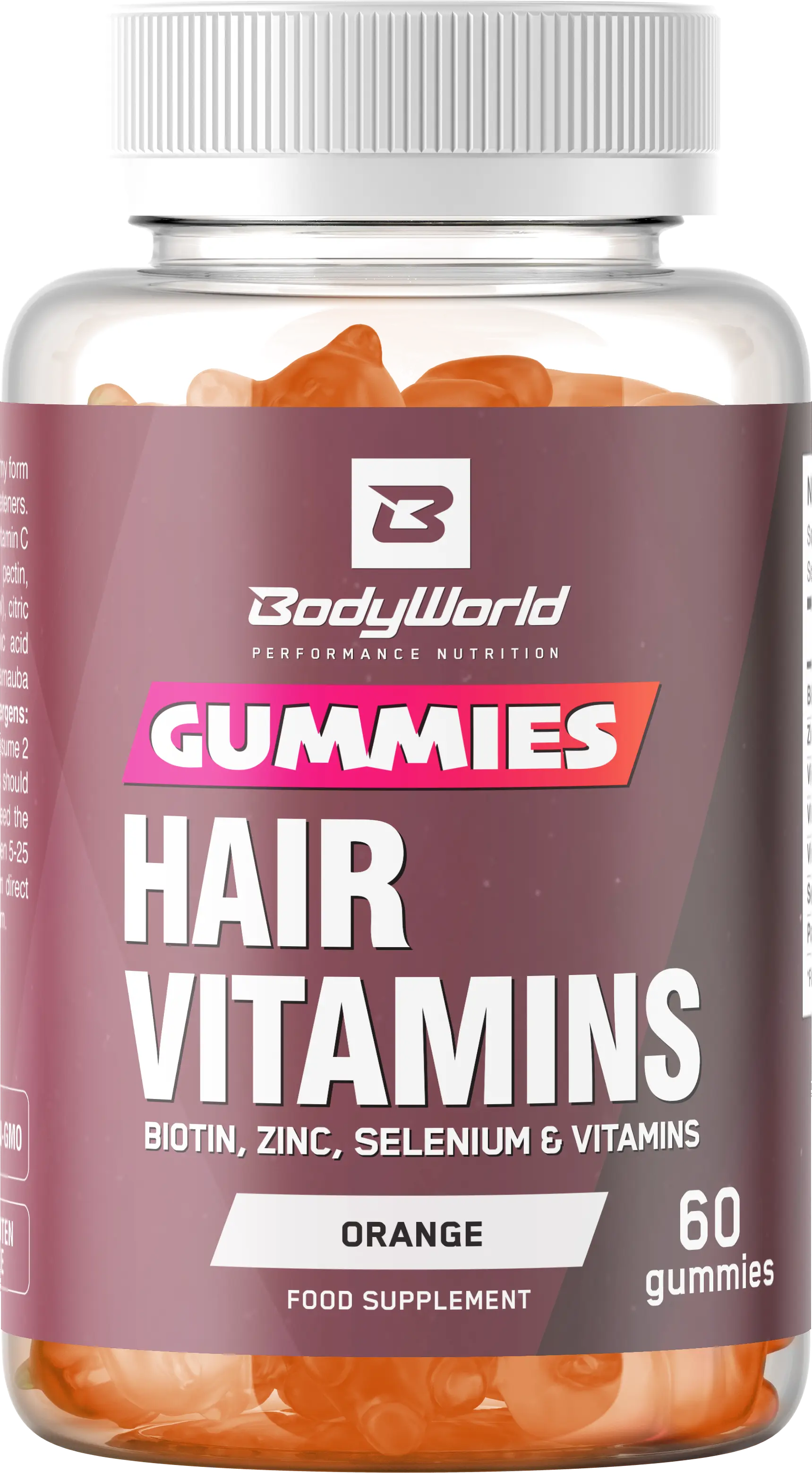 BodyWorld Hair Vitamins Gummies 60 gumových bonbonů pomeranč