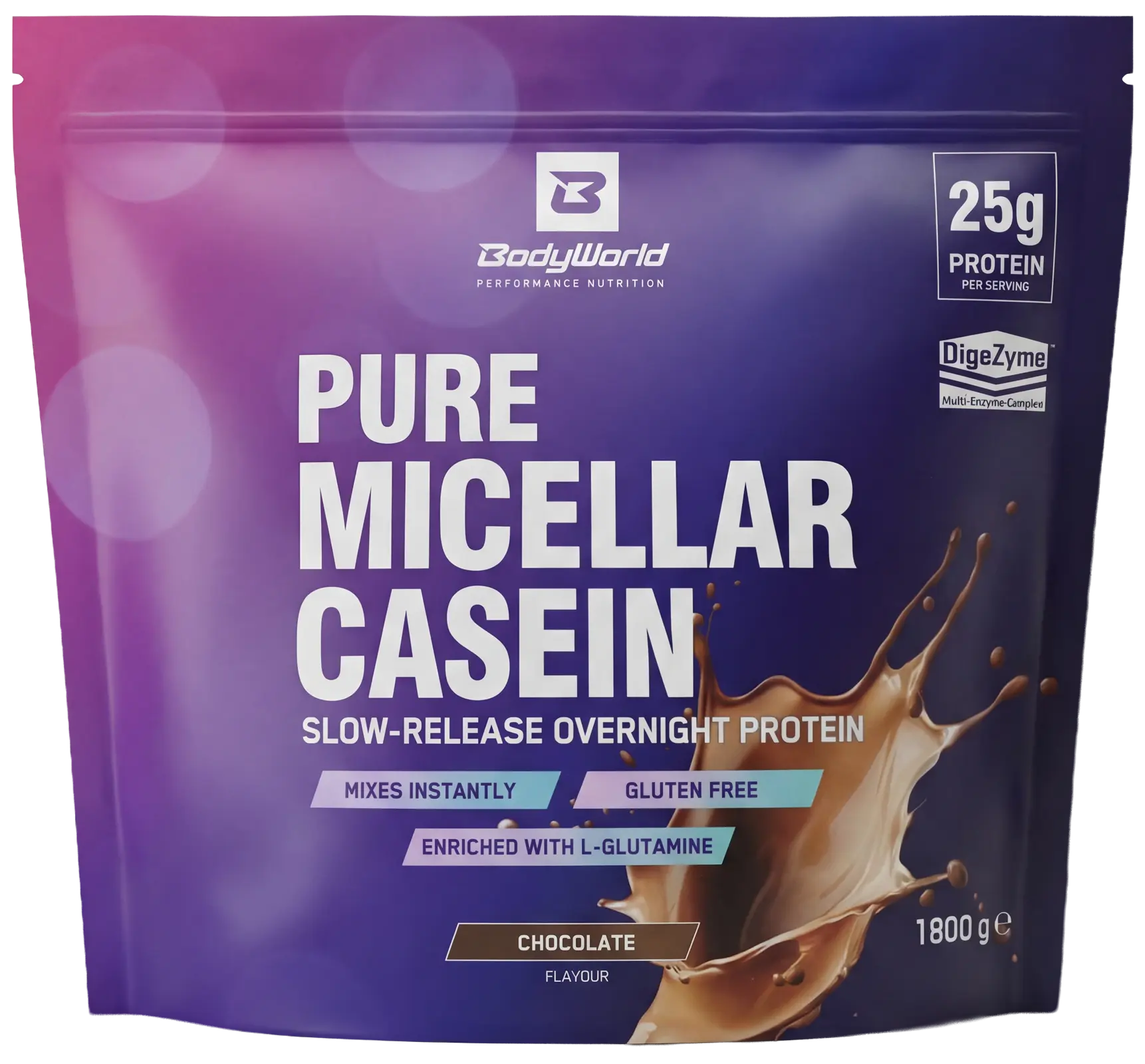 BodyWorld Pure Micellar Casein 1800 g čokoláda