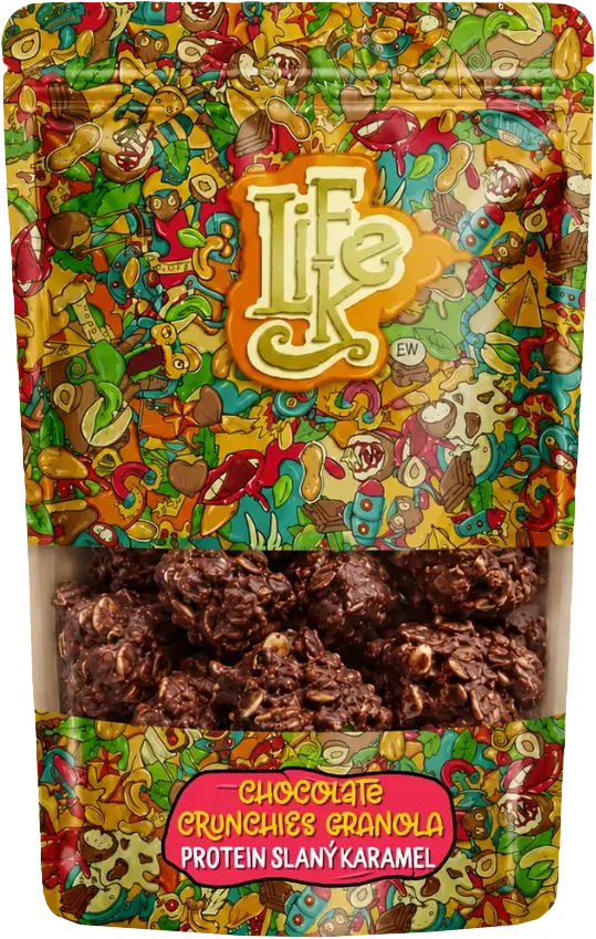 LifeLike Chocolate Crunchies Granola Protein Slaný Karamel 250 g čokoládové křupky-slaný karamel
