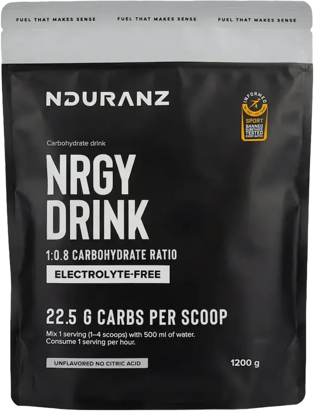 Nduranz Nrgy Drink (Electrolyte-Free) 1200 g bez příchuti (bez kyseliny citronové)