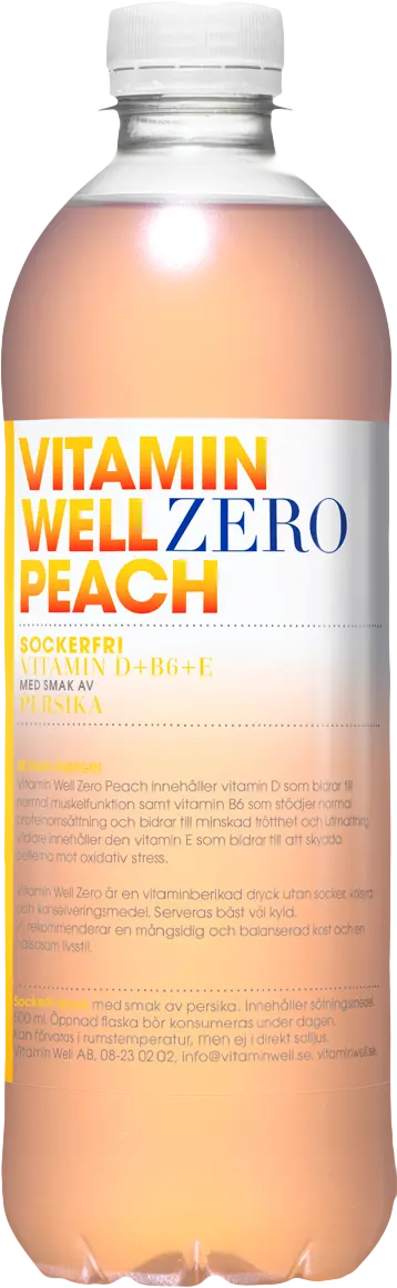 Vitamin Well Zero Peach 500 ml broskev