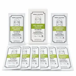 MISSHA - SPEEDY SOLUTION ANTI-TROUBLE PATCH SET - Léčivé náplasti na akné 8 plátů po 12 náplastech