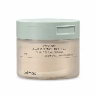 Celimax Ji Woo Gae tonizační tamponky Cica BHA Blemish Toner Pad 60 Pads 170 ml