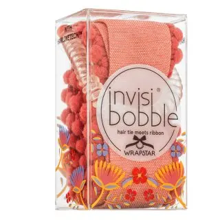 Spirálová gumička s mašlí Invisibobble Wrapstar Flores Bloom - růžová + dárek zdarma