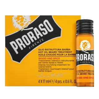 VÝPRODEJ: Proraso Hot Oil Beard Treatment ﻿Wood&amp;Spice - horký olej na bradu, 4x17 ml