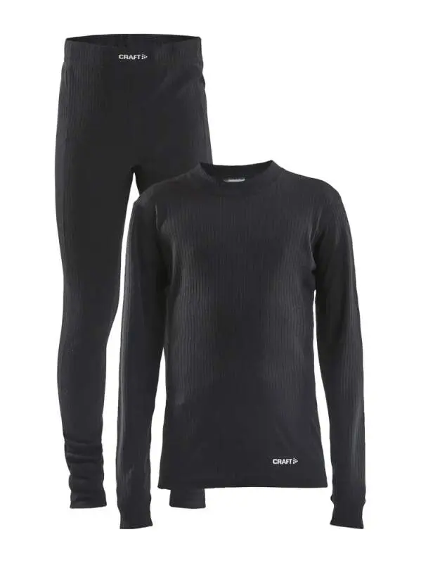Dětský set termoprádla CRAFT CORE Dry Baselayer - černá Velikost: 146