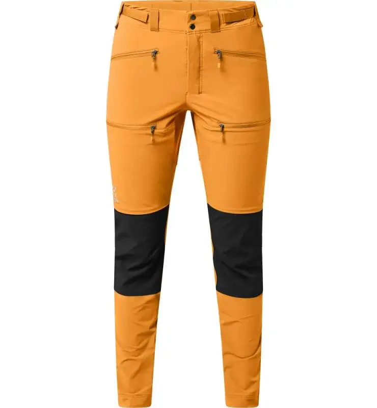 Dámské softshellové kalhoty Haglöfs Rugged Slim - žlutá/černá Velikost: