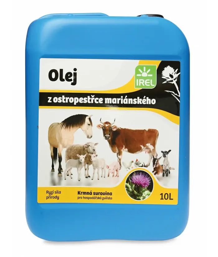 Ostropestřec olej pro koně 10l (Ostropestřcový panenský za studena lisovaný olej)