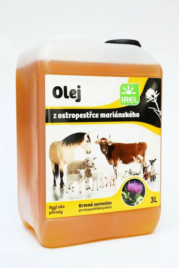 Ostropestřec olej pro koně 3l (Ostropestřcový panenský za studena lisovaný olej)