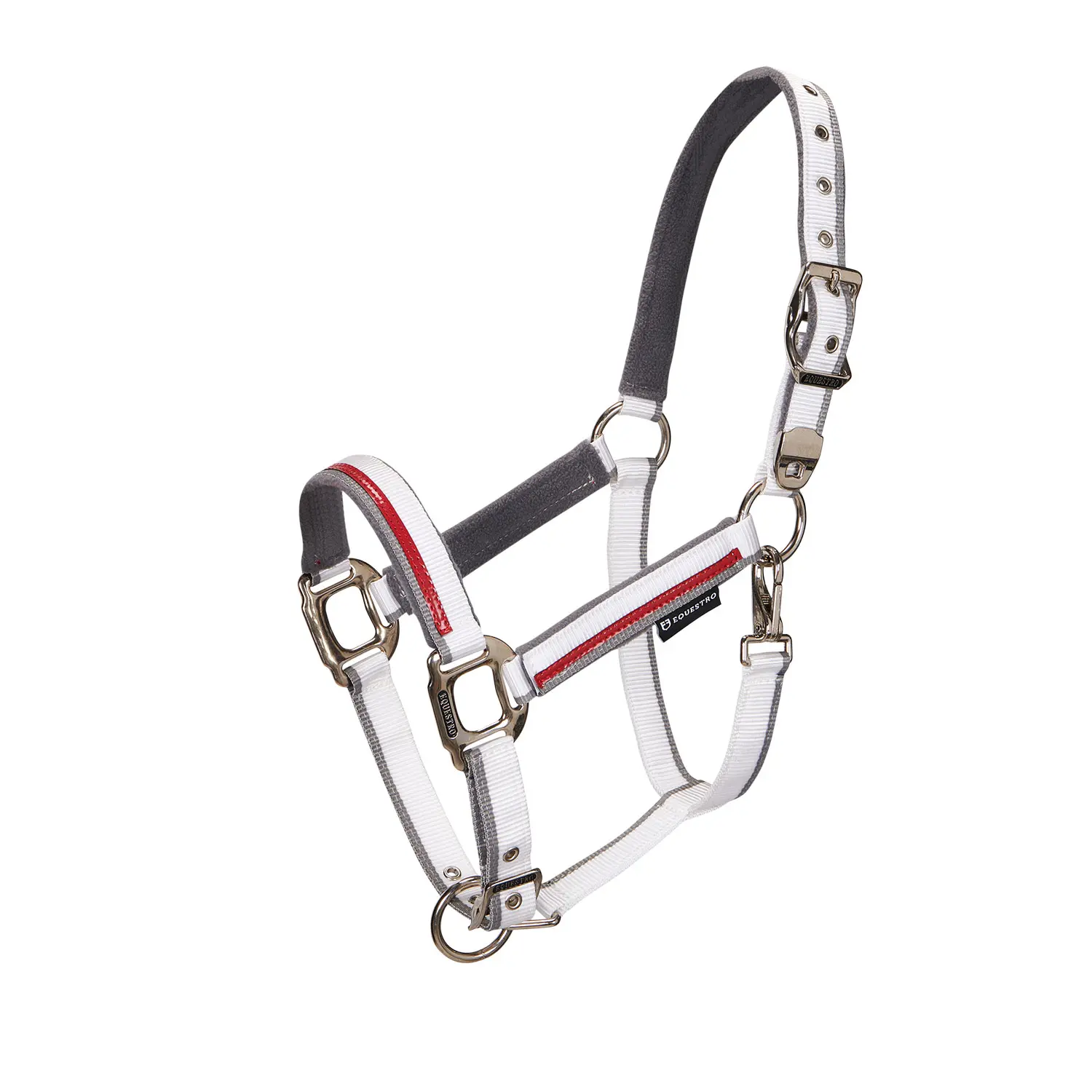 Ohlávka s vodítkem Equestro Red Trim cob bílá