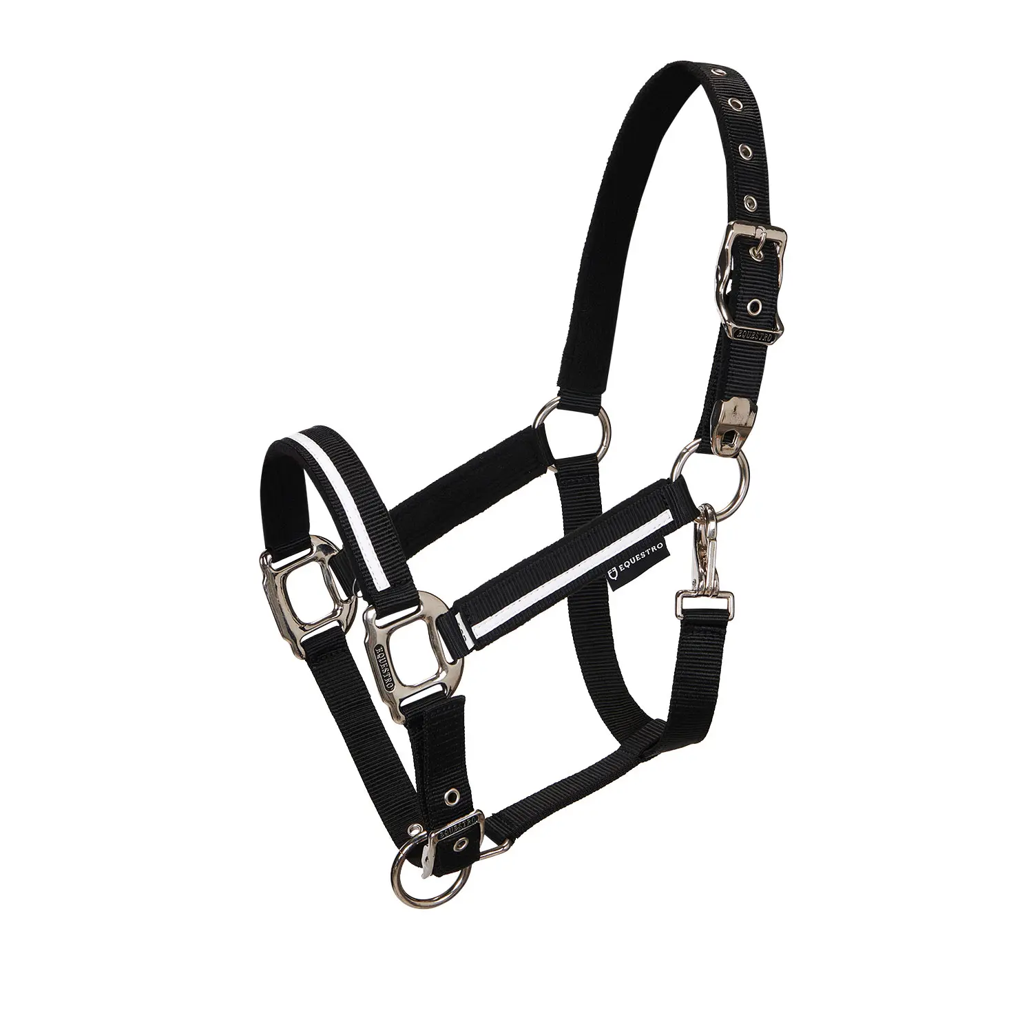 Ohlávka s vodítkem Equestro White Trim cob černá