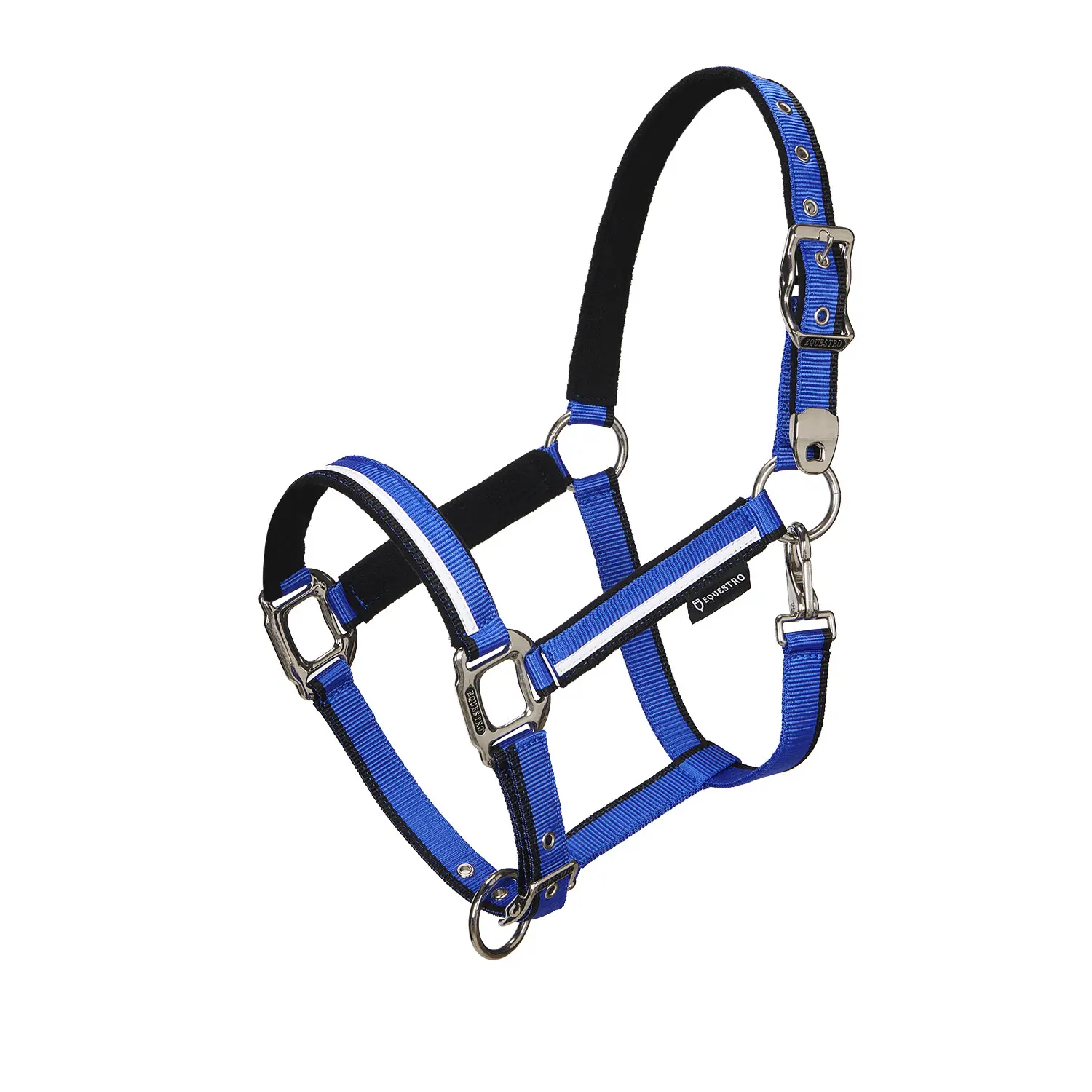 Ohlávka s vodítkem Equestro White Trim full královsky modrá