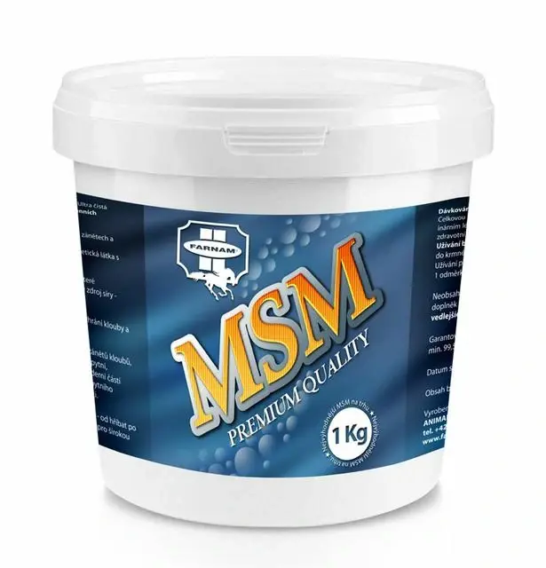Farnam MSM pro koně 1 kg (Vydrží na 4 - 6 měsíců. Přírodní doplněk proti bolesti a zánětu. Ultra čistá kvalita.)