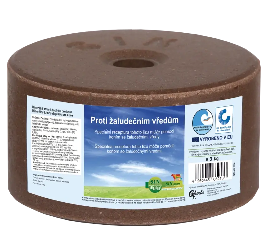 Minerální liz proti žaludečním vředům koní (Balení 3 kg)