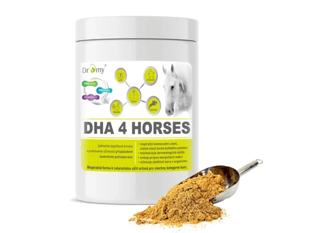 Dromy DHA 4 HORSES .: 1,5 kg - 30 DENNÍCH DÁVEK (Dromy DHA 4 HORSES .: 1,5 kg - 30 DENNÍCH DÁVEK)