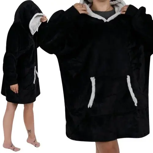Velká oversize mikina - černá deka