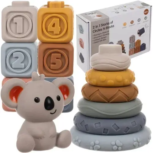 Měkké senzorické bloky pro děti – sada 12 ks + medvídek Koala