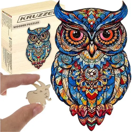 Dřevěné puzzle sova - 177 dílů - 38 x 21,5 cm