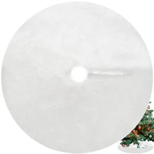 Podložka pod vánoční stromek - 90 cm - bílá kožešina