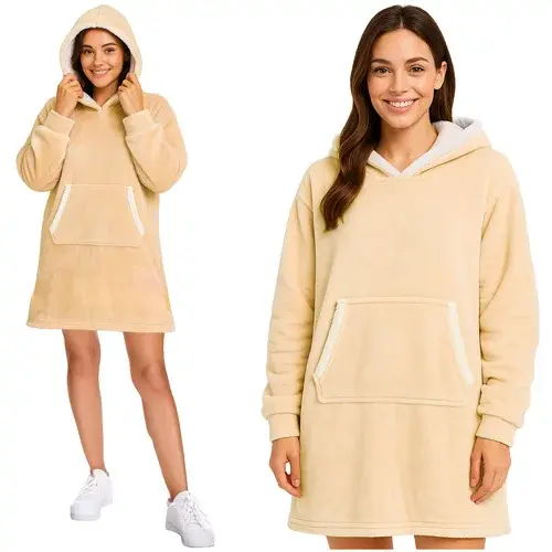 Velká oversize mikina – béžová deka