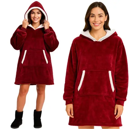 Velká oversize mikina – červená deka