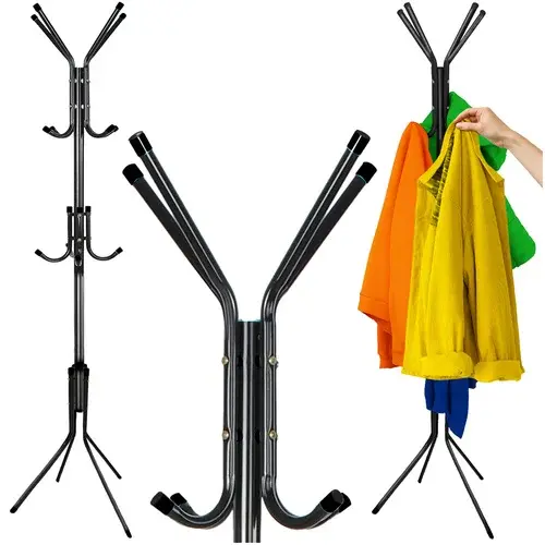 Stojanový věšák na oděvy 170 cm – černý