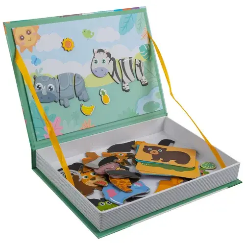 Magnetická puzzle knižka - Africká zvířata