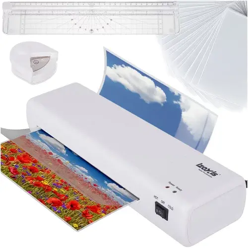 Laminátor A4, 500 W – Laminovací stroj 4 v 1 + folie