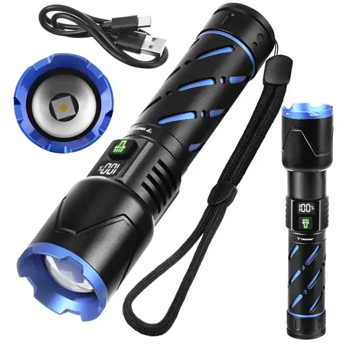 LED dobíjecí taktická svítilna 800 lm, 5000 mAh