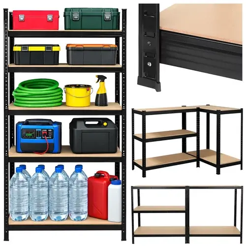 Skladový kovový regál – 5 polic – 180×90×40 cm – nosnost 1000 kg