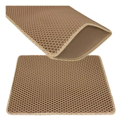 Podložka před kočičí toaletu zadržující nečistoty 60 x 45 cm – béžová