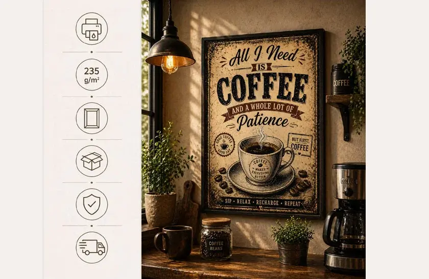 Need coffee - obraz - Káva a trpělivost v retro stylu 10