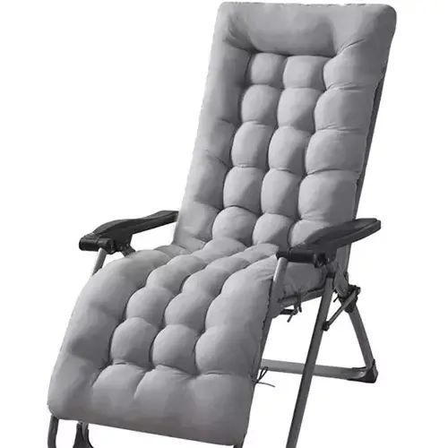 Prošívaný polštář na zahradní židle 173 × 50 × 5 cm – šedý