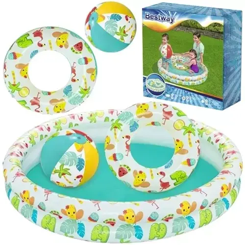 Nafukovací bazének 3v1 + kruh a míč – B51124