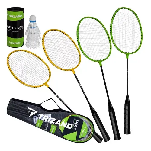Badmintonová sada – 4 rakety, 3 košíčky a pouzdro