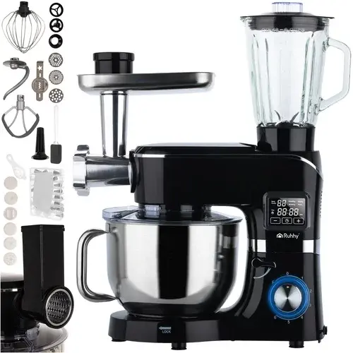 Kuchyňský robot s mixérem a mlýnkem na maso – 2000 W, vyhřívaná mísa 6,2 l