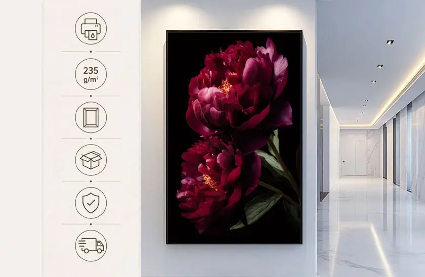 Sametová krása - obraz - Pivoňky v temně elegantním stylu 44