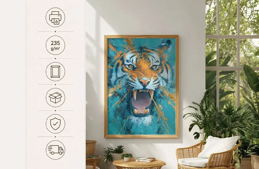 Divoká energie - obraz - Tygr v moderním uměleckém stylu 49