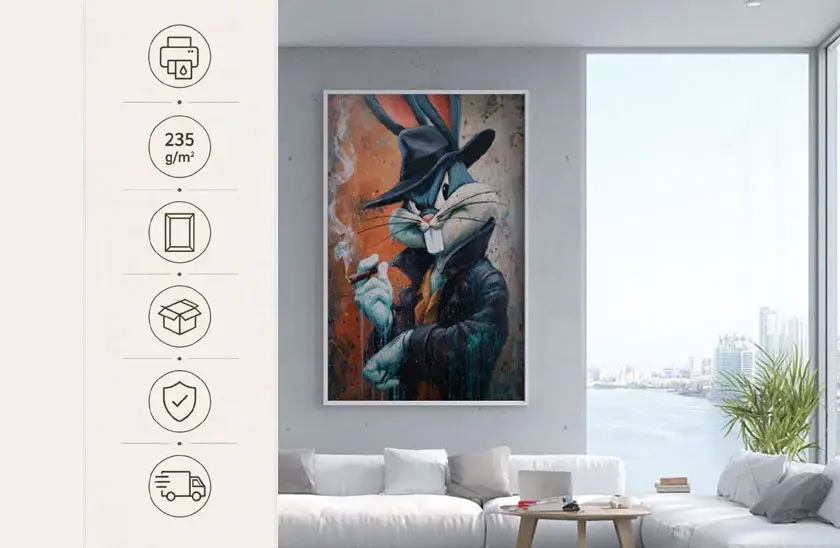 Drsný zajíc - obraz - Stylizovaná postava v urban art stylu 46