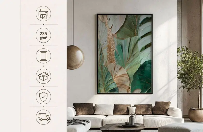 Tropická elegance - obraz - Listy v přírodním reliéfním stylu 66