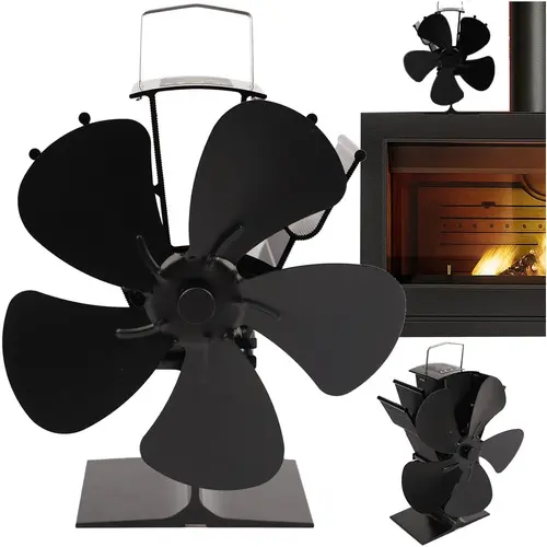 Krbový pětilopatkový ventilátor KAMINER - poháněný teplem