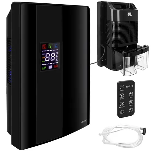 Odvlhčovač vzduchu Zortiva 90 W, 2 l, hygrostat, časovač, dálkové ovládání – černý